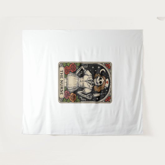 ナースおもしろいスケルトンタロットカードハロウィーン看護 タペストリー (正面(横))