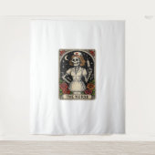 ナースおもしろいスケルトンタロットカードハロウィーン看護 タペストリー (正面)