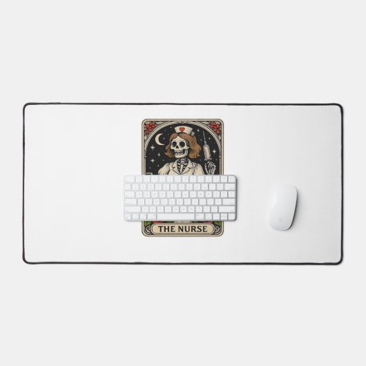ナースおもしろいスケルトンタロットカードハロウィーン看護 デスクマット (キーボード&マウス)