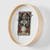 ナースおもしろいスケルトンタロットカードハロウィーン看護 壁時計 (傾斜)