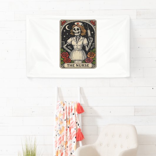 ナースおもしろいスケルトンタロットカードハロウィーン看護 横断幕 (インサイチュ)