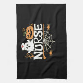 ナースおもしろいハロウィーン幽霊デザインエッセンシャルTシ キッチンタオル (縦)