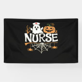 ナースおもしろいハロウィーン幽霊デザインエッセンシャルTシ 横断幕 (横)