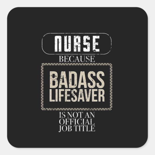 ナースおもしろいバダスリフサバーRN LPN NP ERナース スクエアシール (正面)