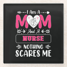 ナースおもしろいママ、ナースママおもしろい引用文 ガラスコースター