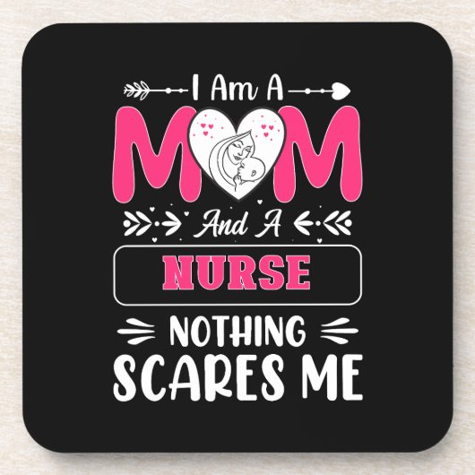 ナースおもしろいママ、ナースママおもしろい引用文 コースター (正面)