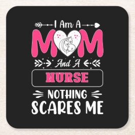 ナースおもしろいママ、ナースママおもしろい引用文 スクエアペーパーコースター
