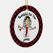 ナースおもしろいマンガ民族休日バジェットギフト セラミックオーナメント (右)