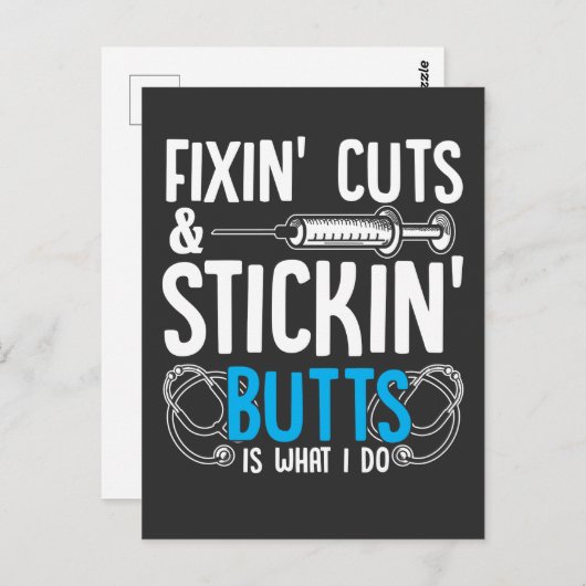 ナースおもしろいユーモア医師アシスタントジョーク ポストカード (正面/裏面)