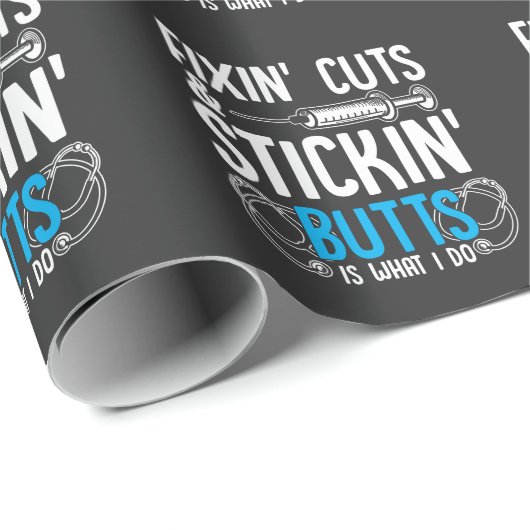 ナースおもしろいユーモア医師アシスタントジョーク ラッピングペーパー (ロールコーナー)