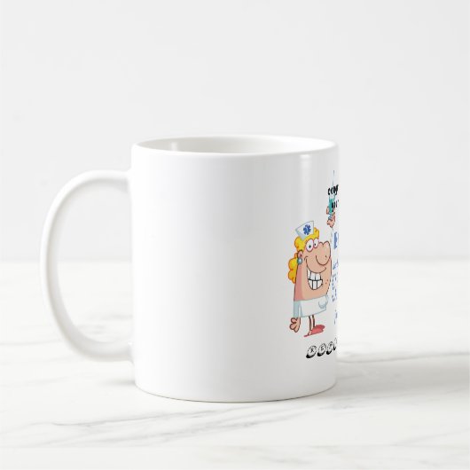 ナースおもしろいリタイアマグカパーソナライズされたートゥーン コーヒーマグカップ (左)