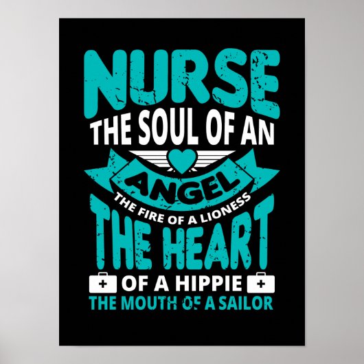 ナースおもしろいワードアートの定義 ポスター (正面)