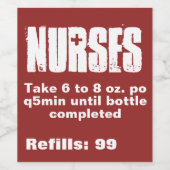 ナースおもしろい処方赤ワインラベル ワインラベル (シングルラベル)