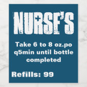 ナースおもしろい処方青カスタムワインのラベル ワインラベル (シングルラベル)