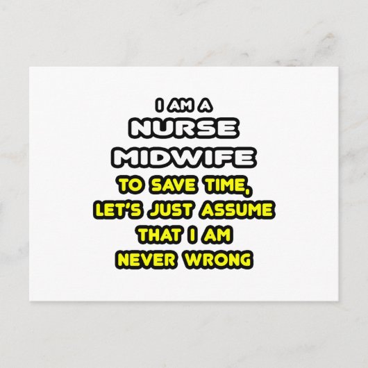 ナースおもしろい助産師Tシャツ及びギフト ポストカード (正面)