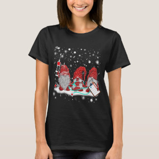 ナースおもしろい格言サンタクリスマスライトナーシングL Tシャツ