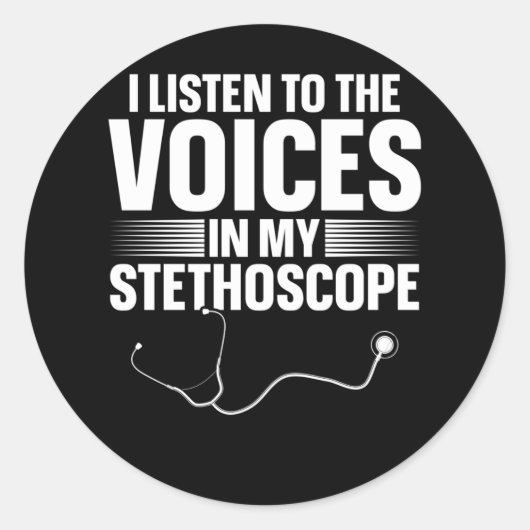 ナースおもしろい聴診器ドクタージョーク ラウンドシール (正面)