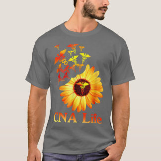 ナースおもしろいCNAライフサンフラワーキュートナース Tシャツ