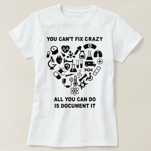 ナースかわいいハートナース おもしろい Tシャツ (デザイン正面)