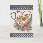 ナースかわいらしフローラハートサンキューインスピリチューション カード (正面)