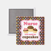 ナースがカップケーキを買う マグネット (正面/裏面)