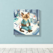 ナースがコーヒーを飲む キャンバスプリント (インサイチュ (ウッドフロア))