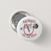 ナースがショットのナースラウンドボタンを呼び出す 缶バッジ (正面&裏面)