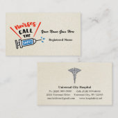 ナースがショットを個人用名刺と呼ぶ 名刺 (正面/裏面)