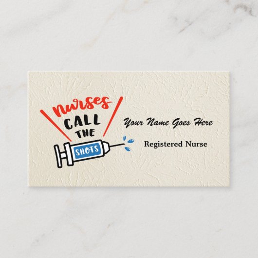 ナースがショットを個人用名刺と呼ぶ 名刺 (正面)