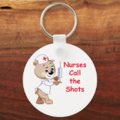 ナースがショットを呼び出す – ナースベア キーホルダー (正面)