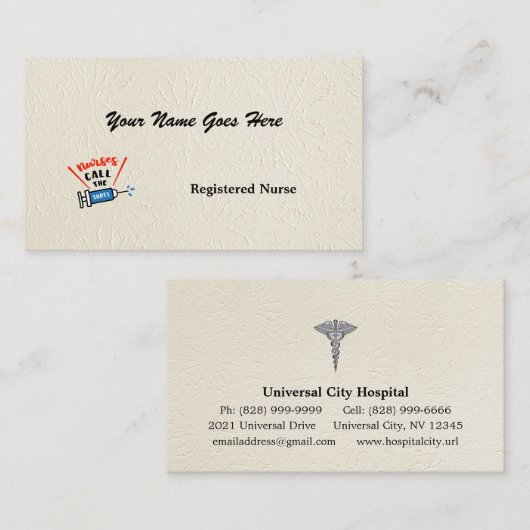 ナースがショットを特別に呼パーソナライズされたぶ 名刺 (正面/裏面)