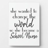 ナースが世界を変える；一度に一人の学生 フォトプラーク (正面)
