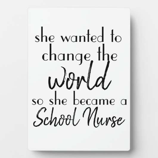 ナースが世界を変える；一度に一人の学生 フォトプラーク (正面)