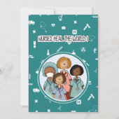 ナースが世界を癒す。ナース鑑賞票 サンキューカード (正面)