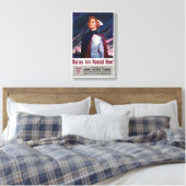 ナースが今すぐ必要 – ヴィンテージWWIIポスター キャンバスプリント (インサイチュ (寝室))