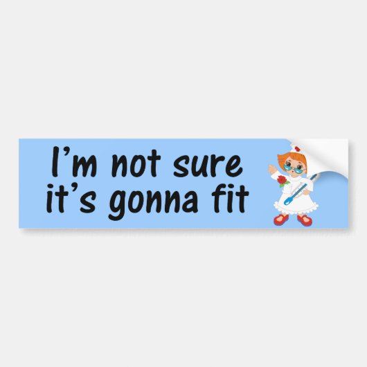 ナースが体温を測る時間 バンパーステッカー (正面)