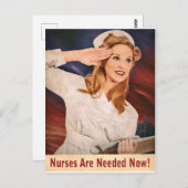 ナースが必要になった、ヴィンテージ戦争プロパガンダ ポストカード (正面/裏面)