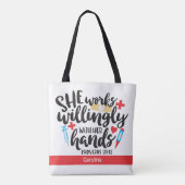 ナースが手の諺を喜んで31:13 トートバッグ (裏面)