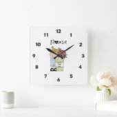 ナースが〜を提供気にする スクエア壁時計 (ホーム)