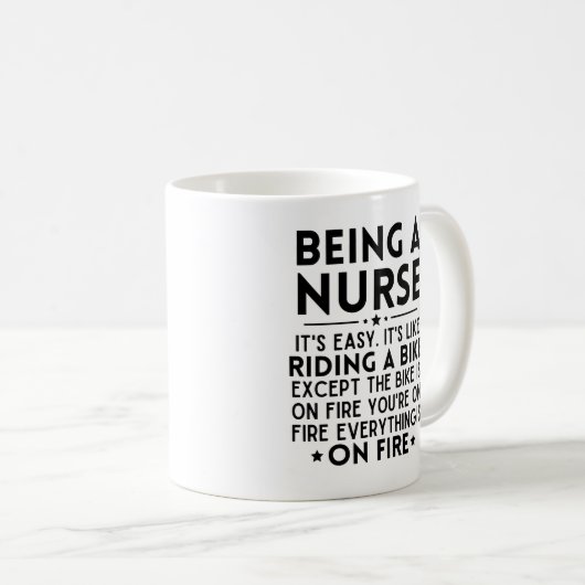 ナースである簡単だ自転車に乗るようなものだ コーヒーマグカップ (正面右)