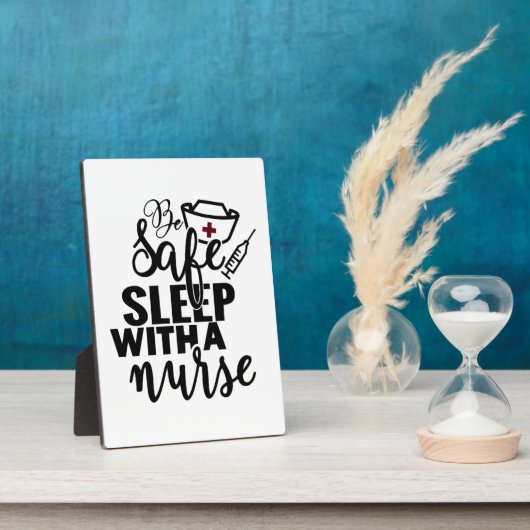 ナースで安全に眠る – おもしろいナース フォトプラーク (側面)