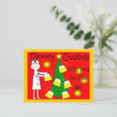 ナースとおもしろいねじれたクリスマスユーモア シーズンポストカード (スタンド正面)