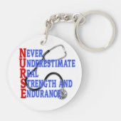 ナースとその多くの仕事 – 両面 キーホルダー (裏面)