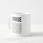 ナースとは目を開く生まれたばかりの コーヒーマグカップ (正面左)