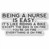 ナースとは簡単、ナース、ナースであるおもしろい。 シール (正面)