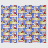 ナースとサンタクリスマスホリデー ラッピングペーパー (フラット)