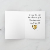 ナースとハートの金ゴールドありがとう サンキューカード (内部)