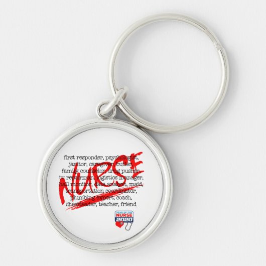 ナースと彼らの多くの仕事 – ナースは何をするか？ キーホルダー (正面)
