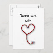 ナースと気にハート-ナースギフト – パーソナライズ ポストカード (正面/裏面)