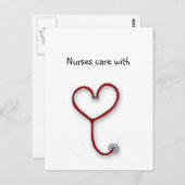 ナースと気にハート-ナースギフト – パーソナライズ ポストカード (正面/裏面)